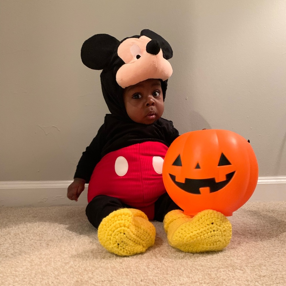 Disney Mickey Mouse Costume w/Custom made Booties